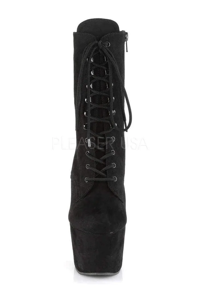 ADORE-1020FS Platform Ankle Boot | Black Faux Leather