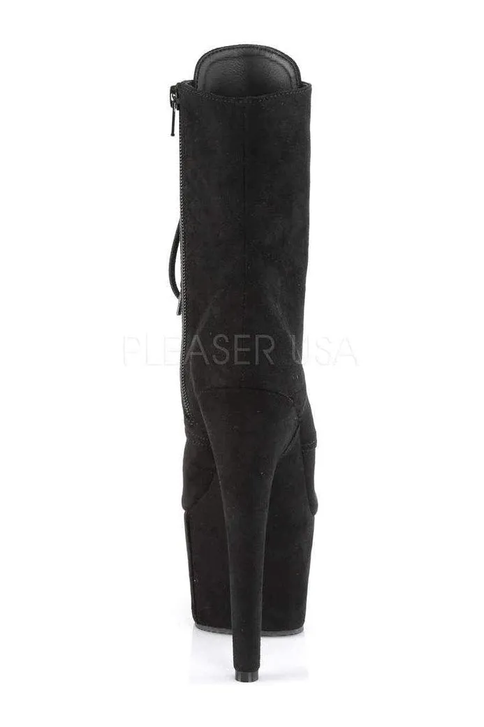 ADORE-1020FS Platform Ankle Boot | Black Faux Leather