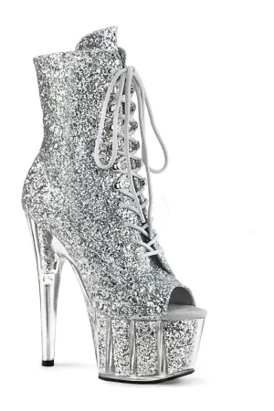 ADORE-1021G Platform Ankle Boot | Silver Glitter