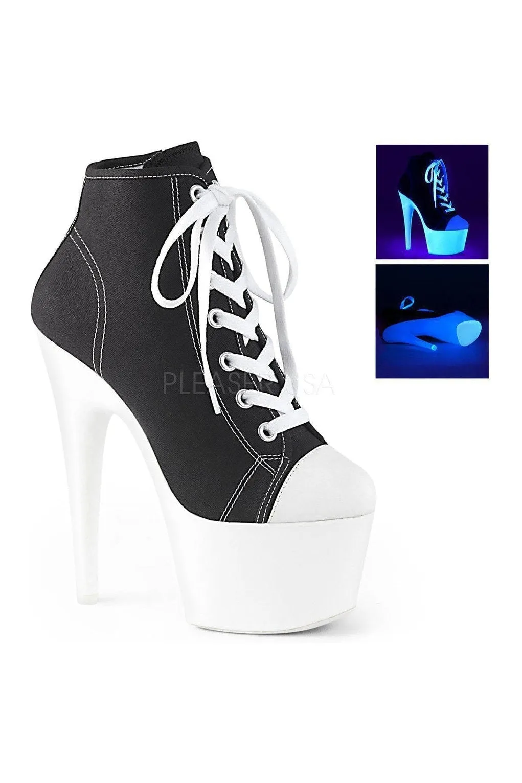 ADORE-700SK-02 Platform Ankle Boot | Black Faux Leather