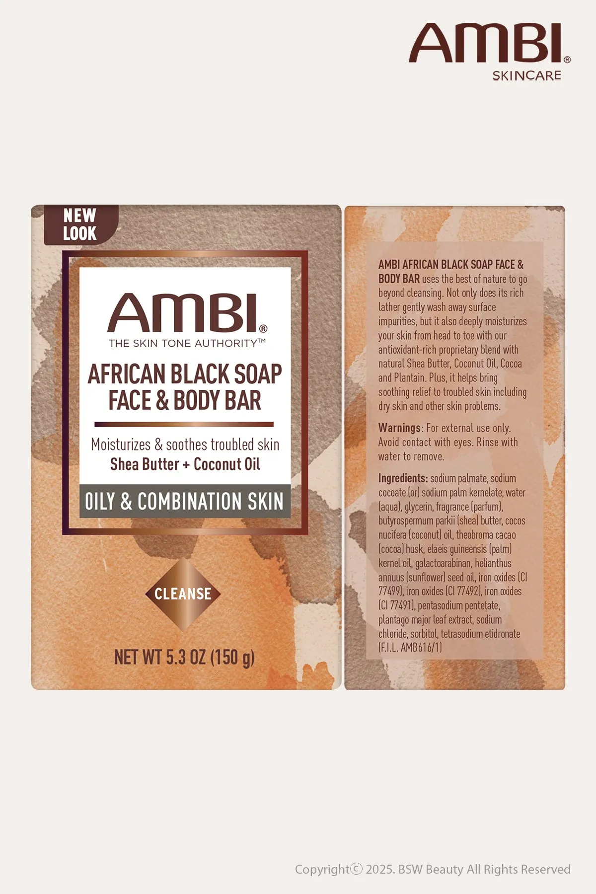 AMBI BLACK SOAP FACE & BODY BAR 5.3oz