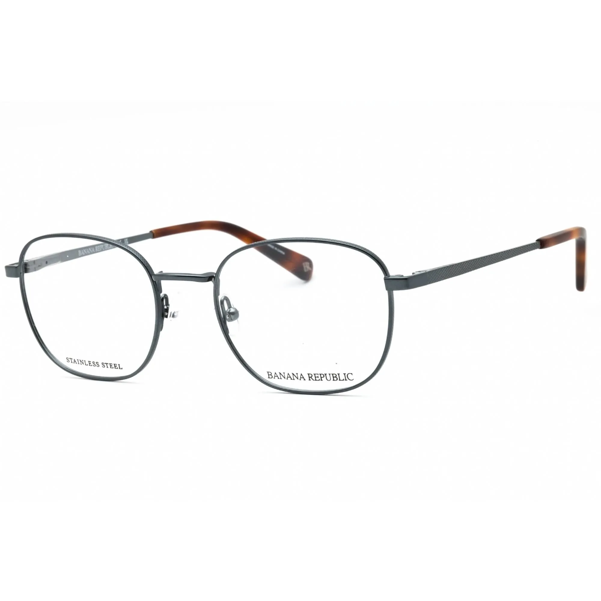 Banana Republic Men's Eyeglasses - Matte Grey Blue Metal Square Frame | BR 117 08HT 00