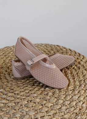 Bella Mesh Ballet Flats - Nude - Final Sale