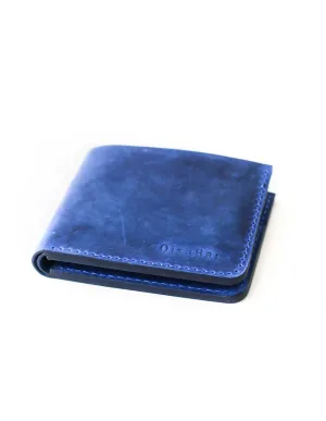 Bifold Leather Wallet - Electric Blue