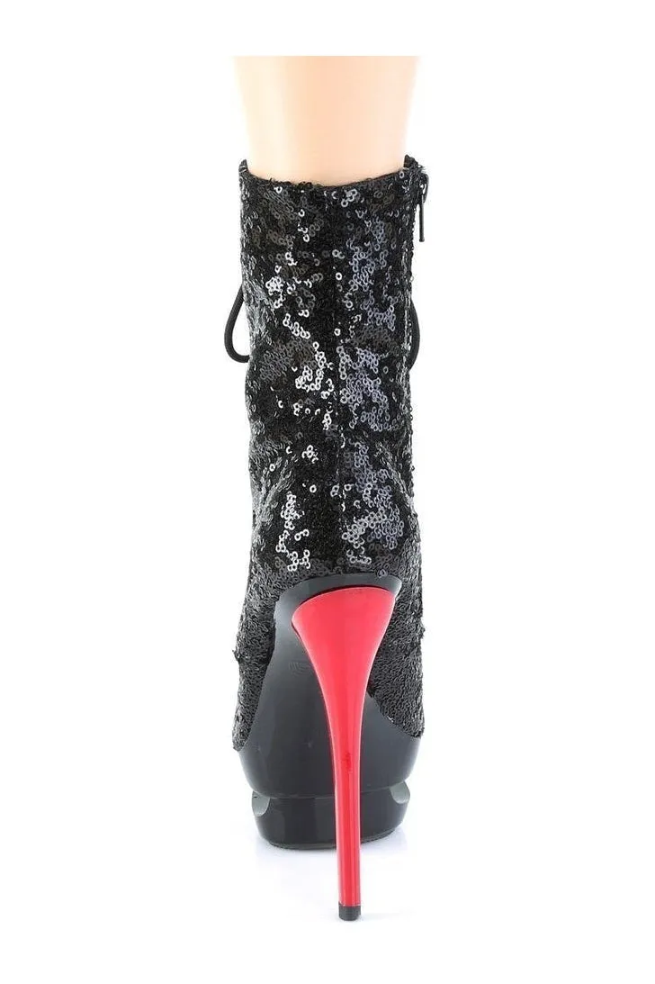 BLONDIE-R-1020 Exotic Boot | Black Sequins
