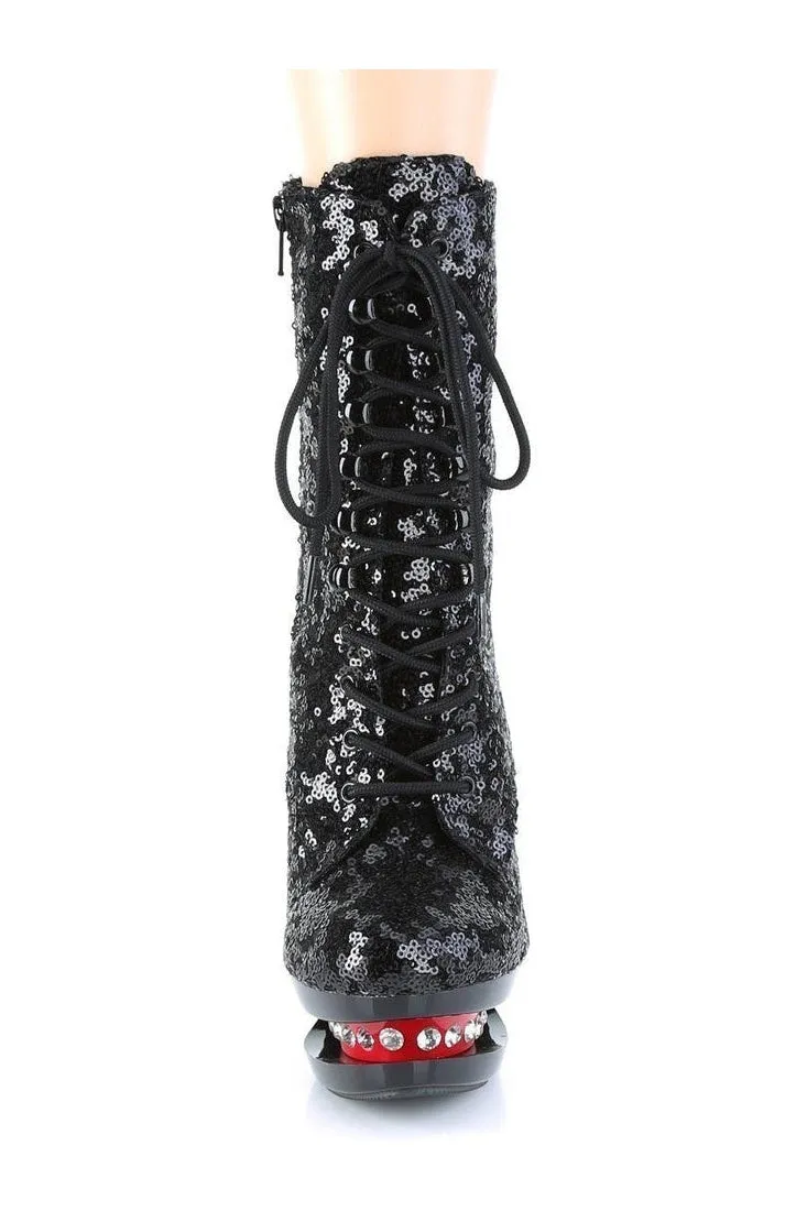 BLONDIE-R-1020 Exotic Boot | Black Sequins