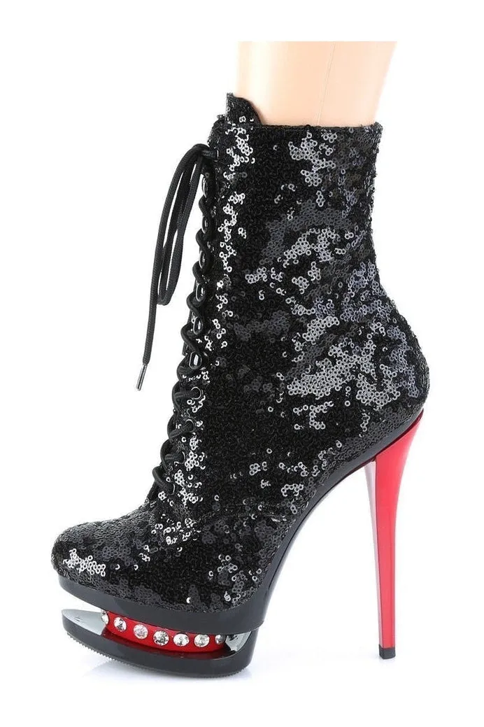 BLONDIE-R-1020 Exotic Boot | Black Sequins