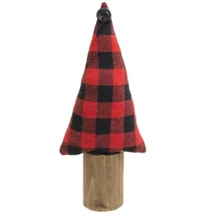 *Buffalo Check Christmas Tree on Stump 13"