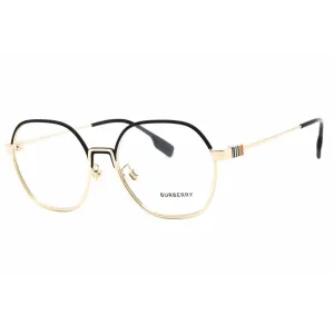 Burberry Men's Eyeglasses - Black/Gold Metal Full Rim Geometric Frame | 0BE1379D 1109