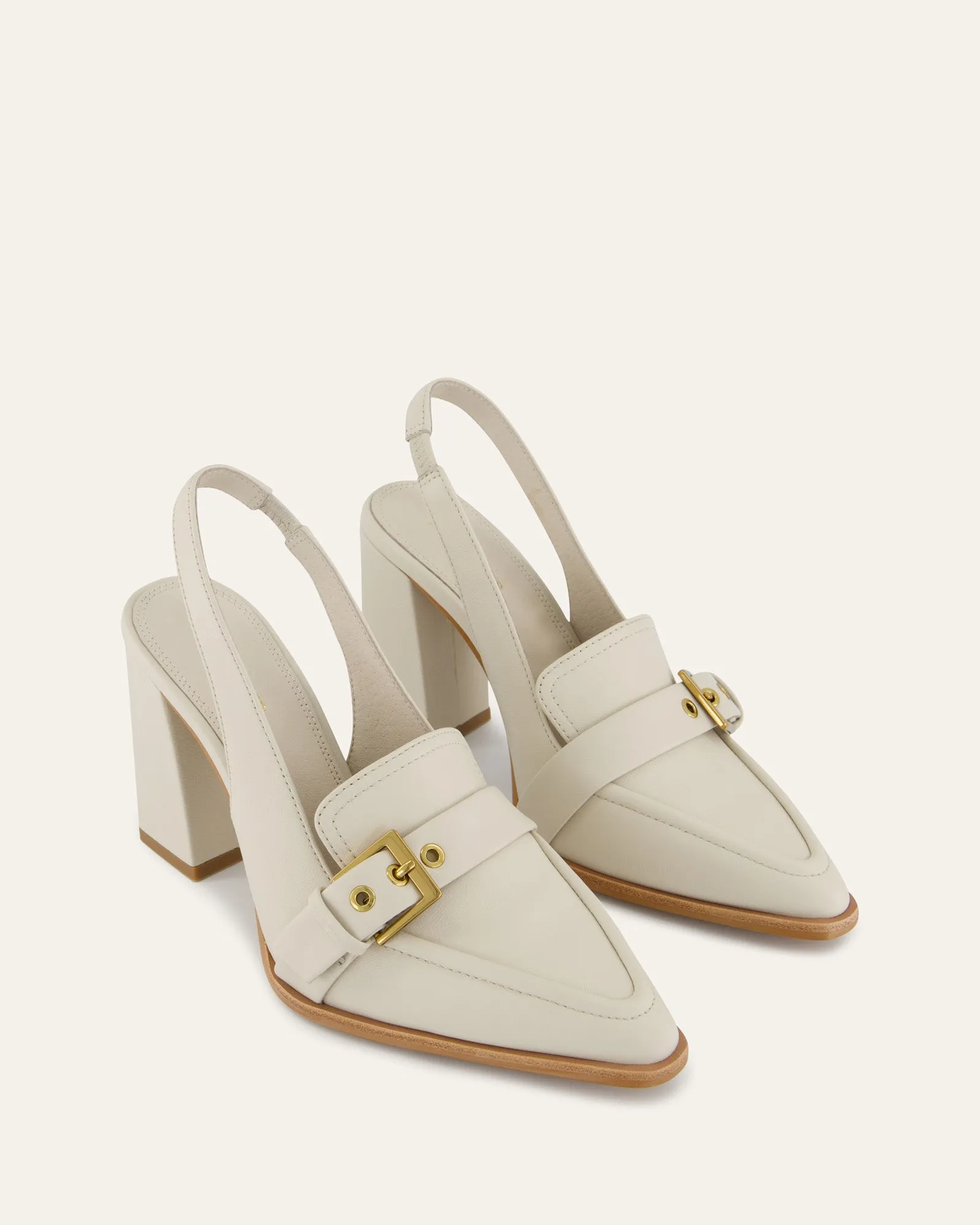 CODIE HIGH HEELS OFF WHITE LEATHER