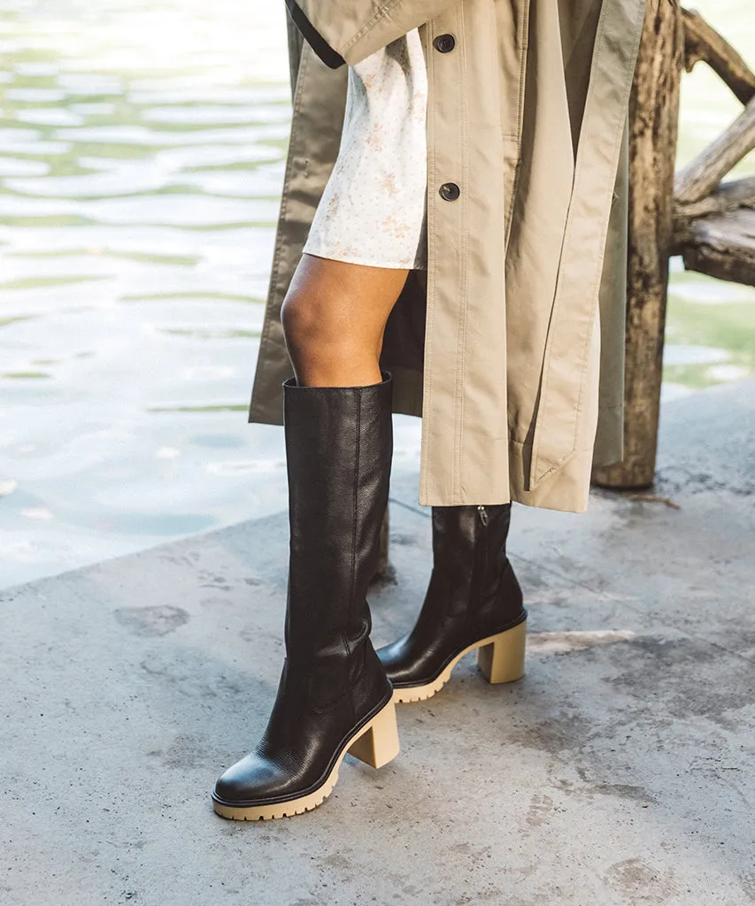 CORRY H2O WIDE BOOTS BLACK LEATHER
