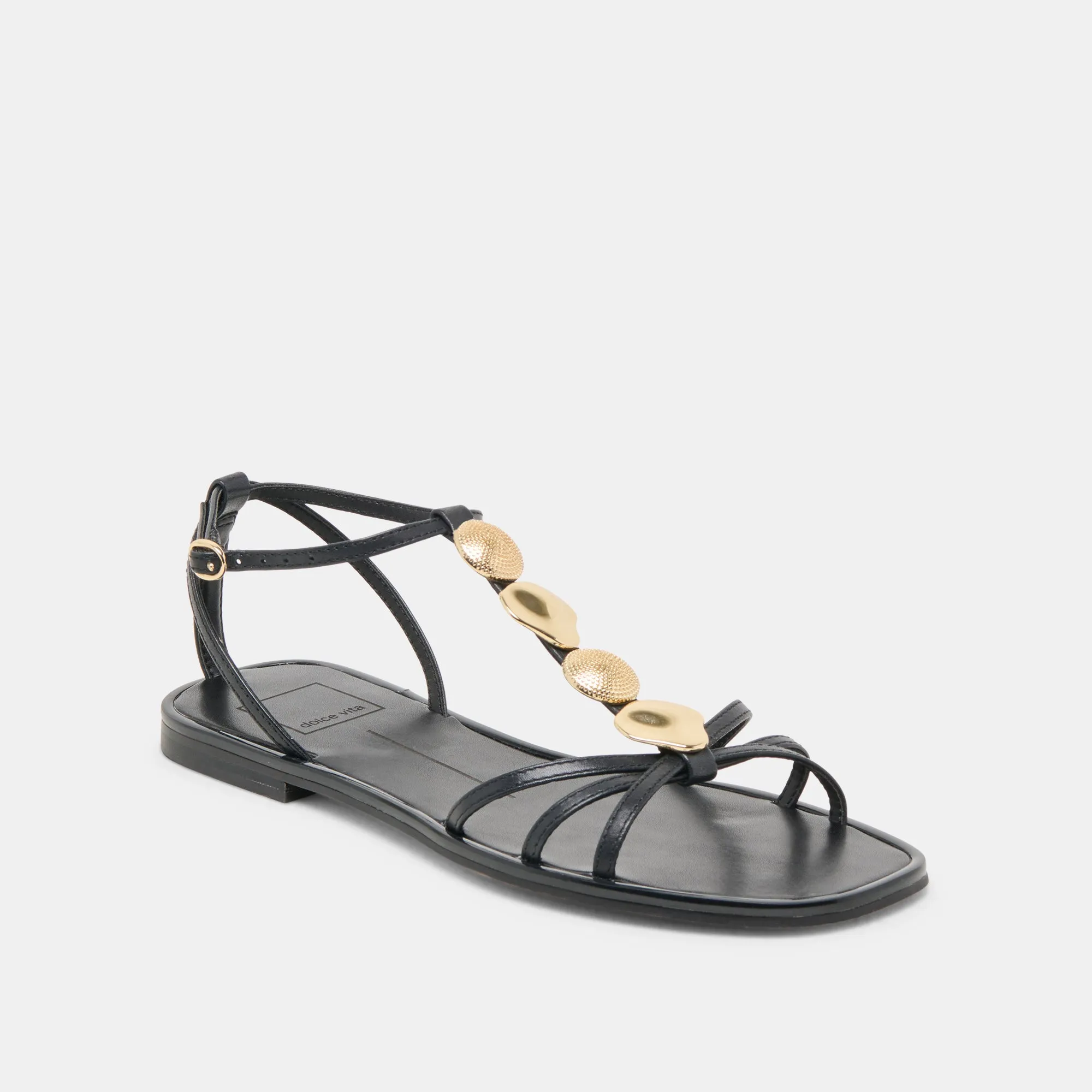 FAUN SANDALS BLACK LEATHER