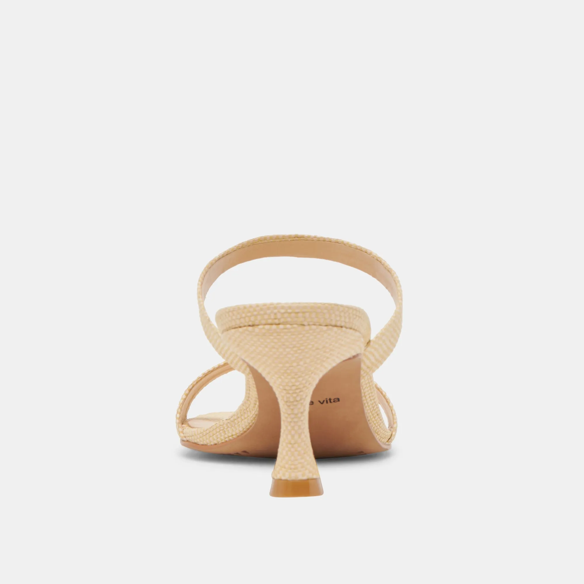 GENORA WIDE HEELS LT NATURAL WOVEN RAFFIA