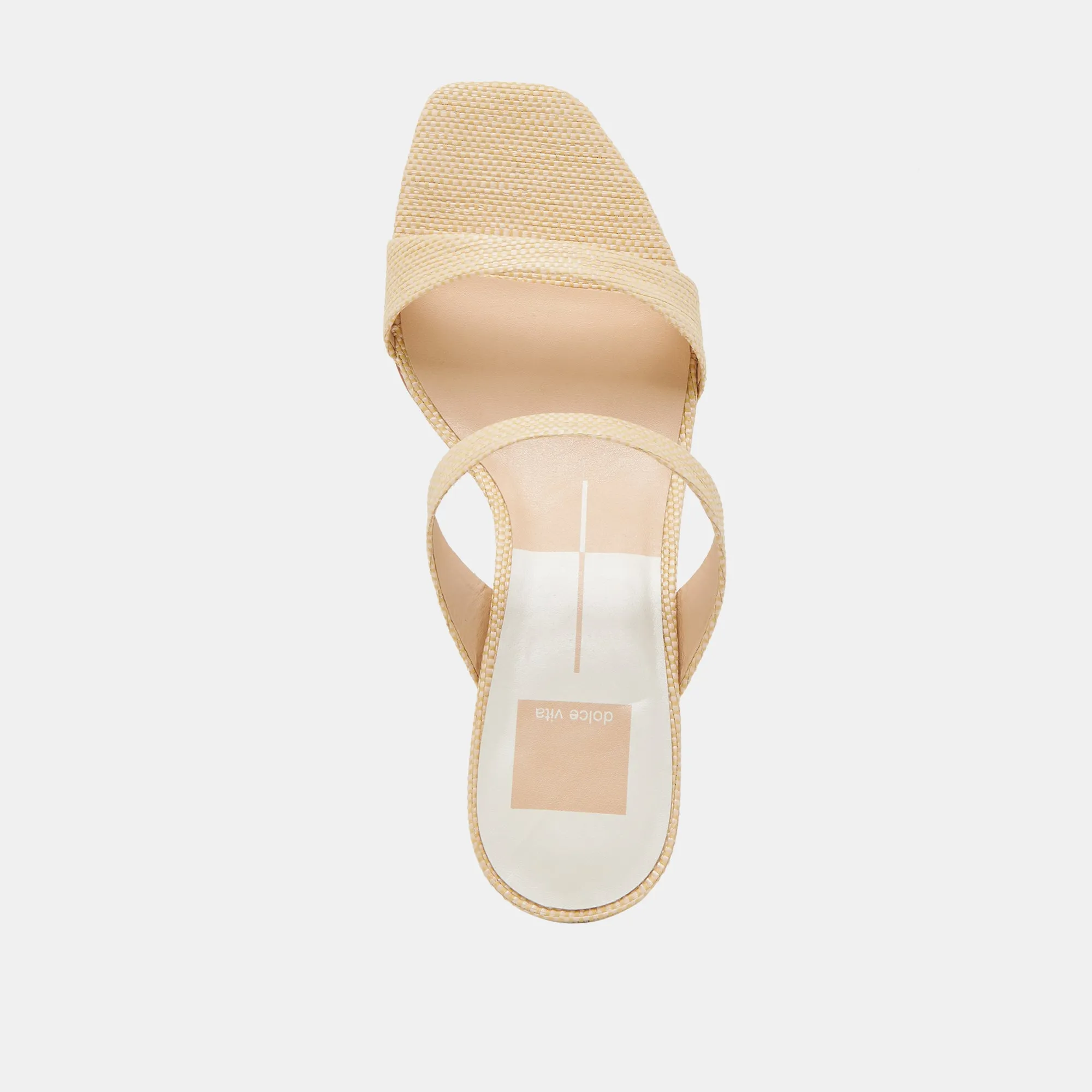 GENORA WIDE HEELS LT NATURAL WOVEN RAFFIA
