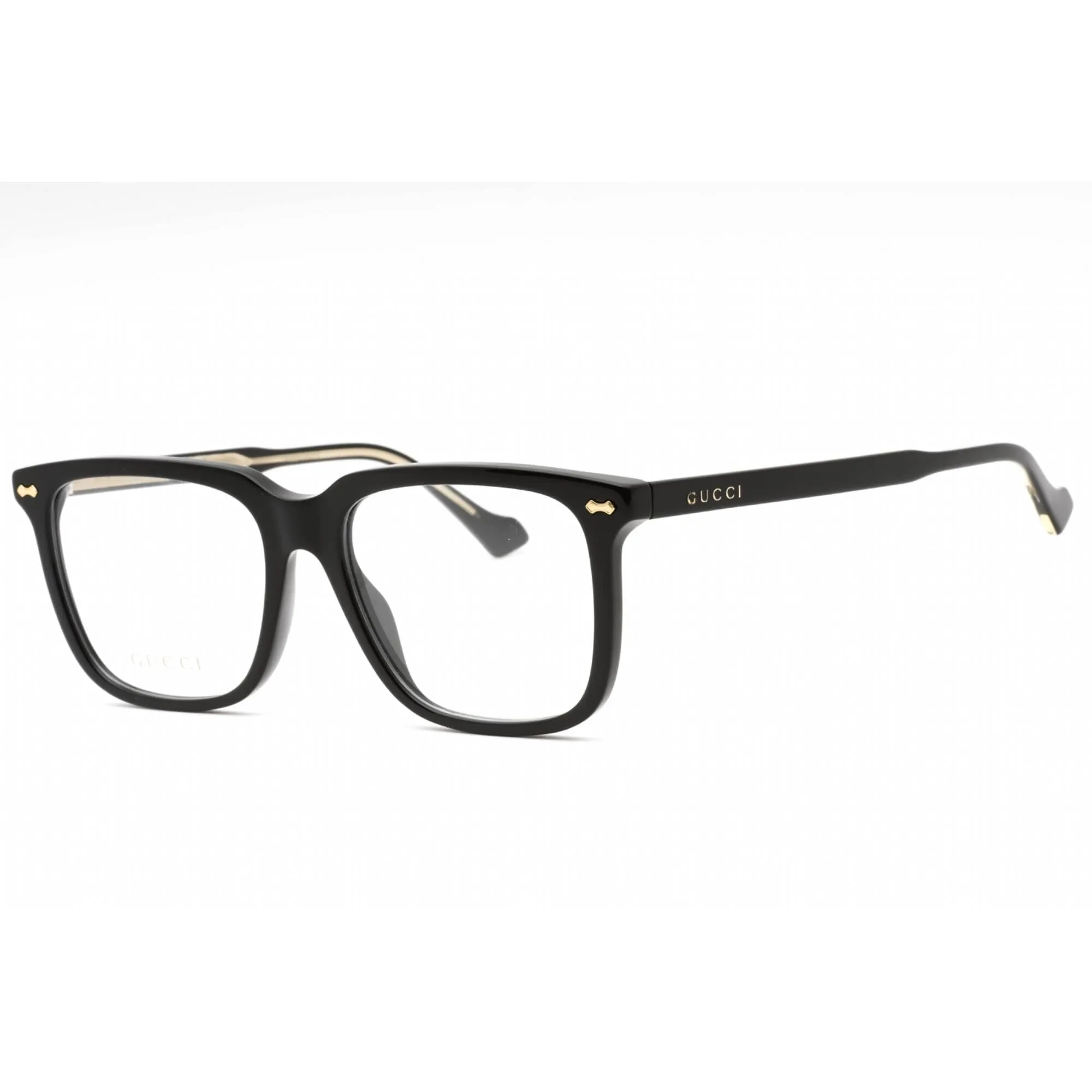 Gucci Men's Eyeglasses - Black Plastic Full Rim Frame Clear Demo Lens | GG0737O 011