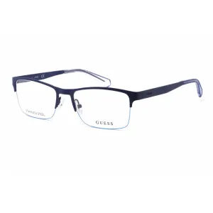 Guess Men's Eyeglasses - Matte Blue Metal Rectangular Full Rim Frame | GU1936 091