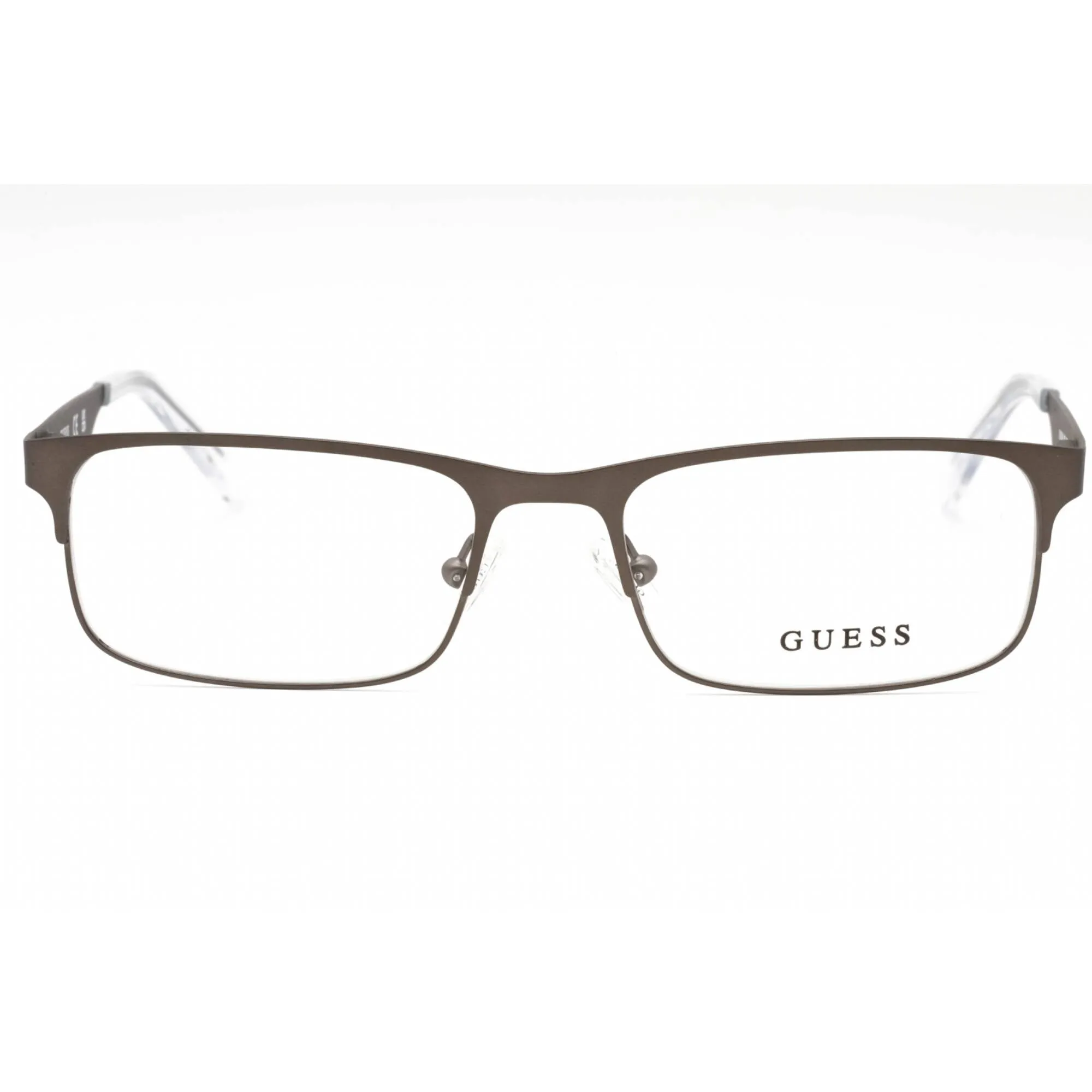 Guess Men's Eyeglasses - Matte Gunmetal Rectangular Full Rim Frame | GU1904-N 009