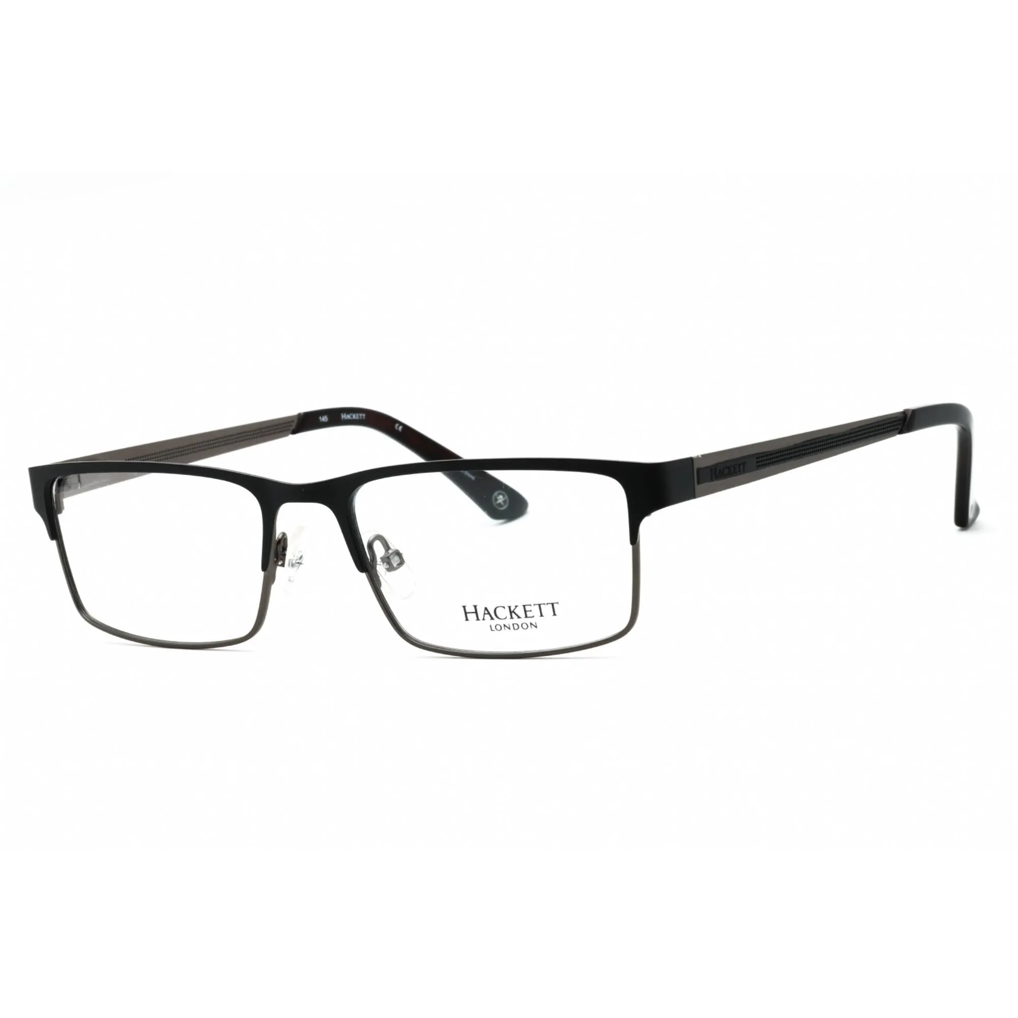 Hackett Men's Eyeglasses - Black Metal Full Rim Rectangular Shape Frame | HEK1159 02
