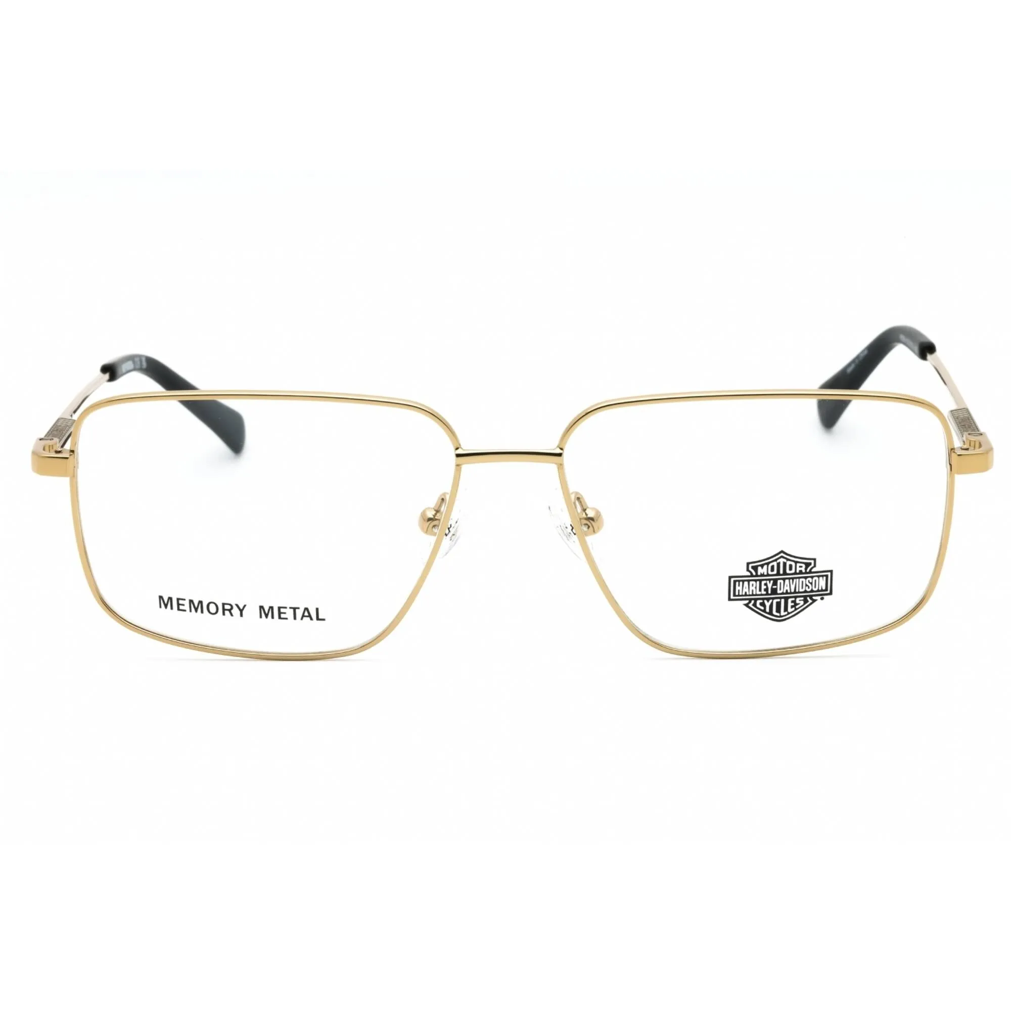 Harley Davidson Men's Eyeglasses - Pale Gold Metal Full Rim Rectangular | HD0954 032
