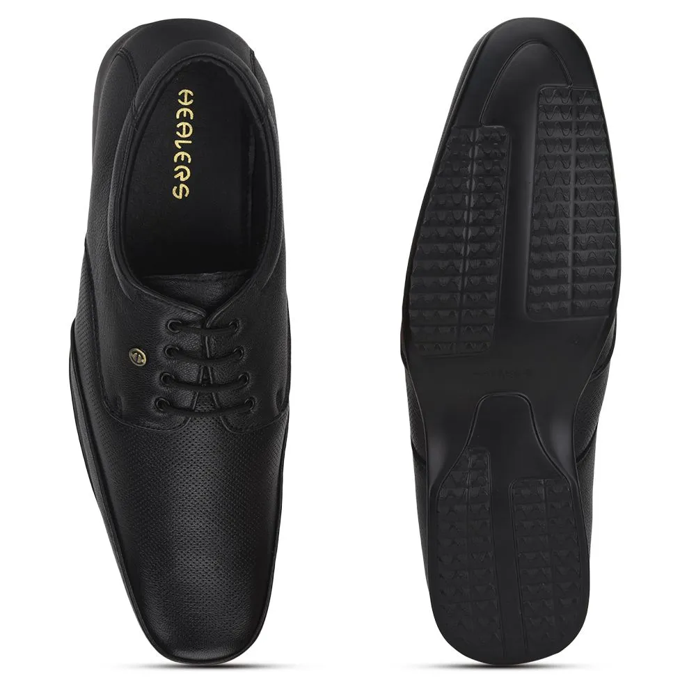 Healers Formal Lacing Shoes For Men (Black) FL-510N By Liberty
