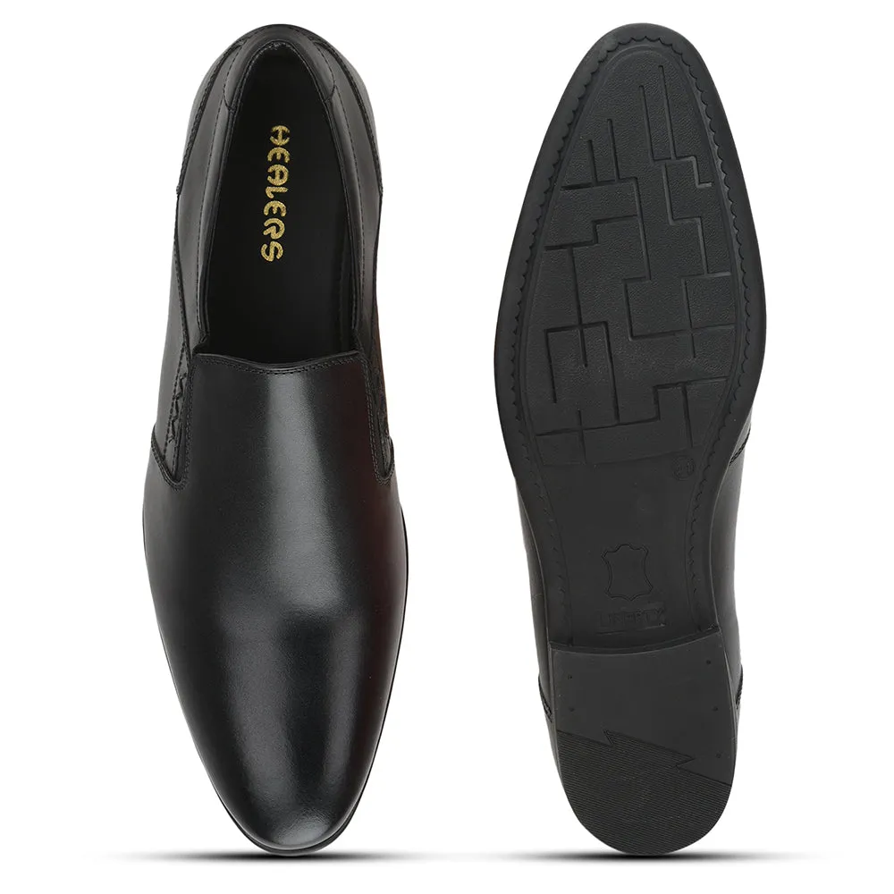 Healers Formal Non Lacing Shoes For Men (Black) SSL-211 By Liberty