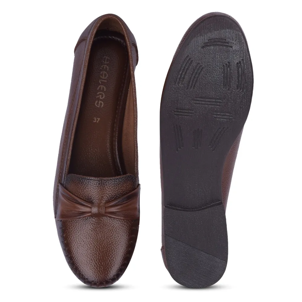 Healers Tan Formal Ballerina Shoes For Women TLO-22 By Liberty