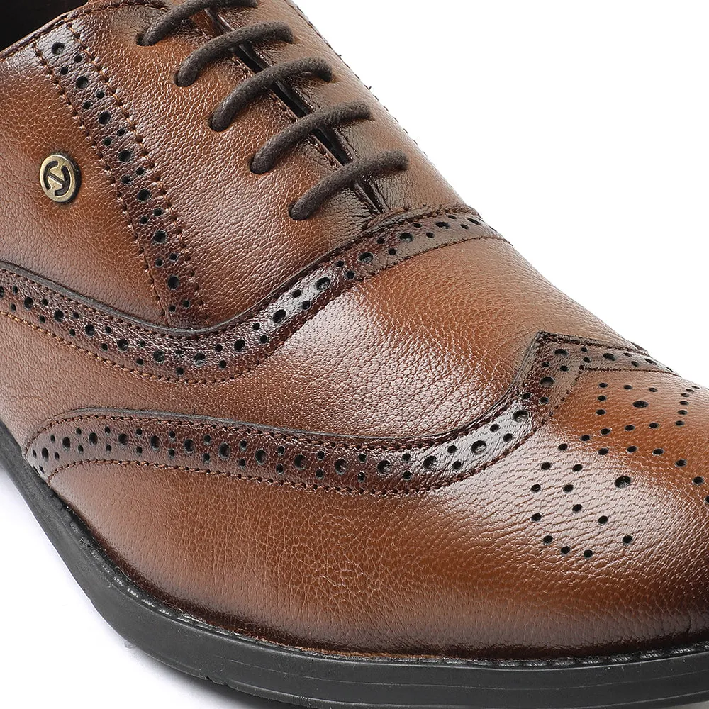 Healers Tan Formal Lacing Oxford Shoes For Men SAGAR-15 By Liberty