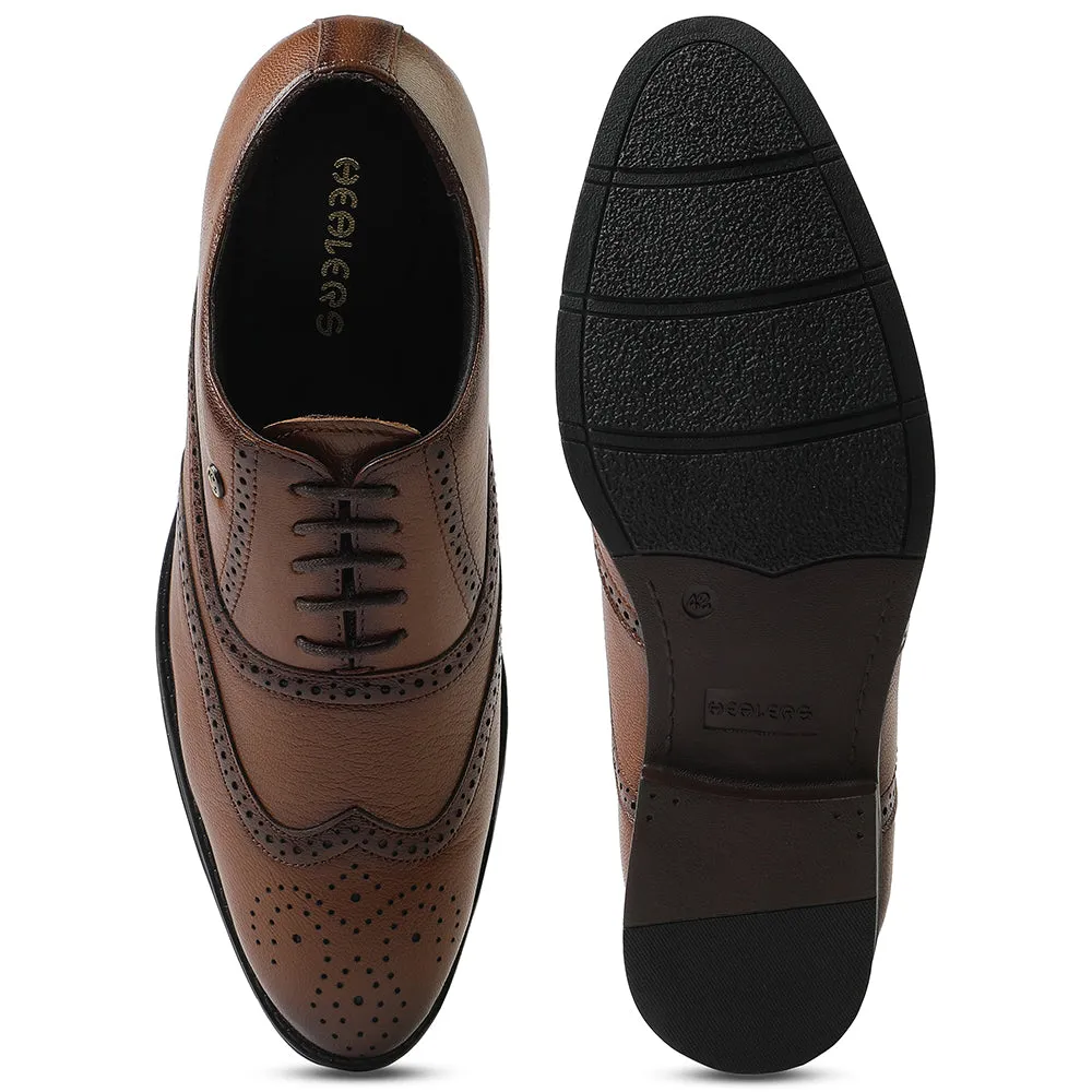 Healers Tan Formal Lacing Oxford Shoes For Men SAGAR-15 By Liberty