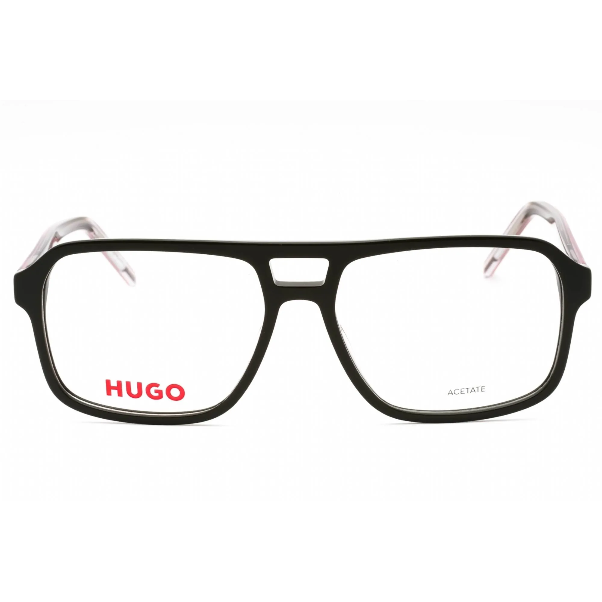 Hugo Men's Eyeglasses - Green Grey Plastic Square Full Rim Frame | HG 1299 08YW 00