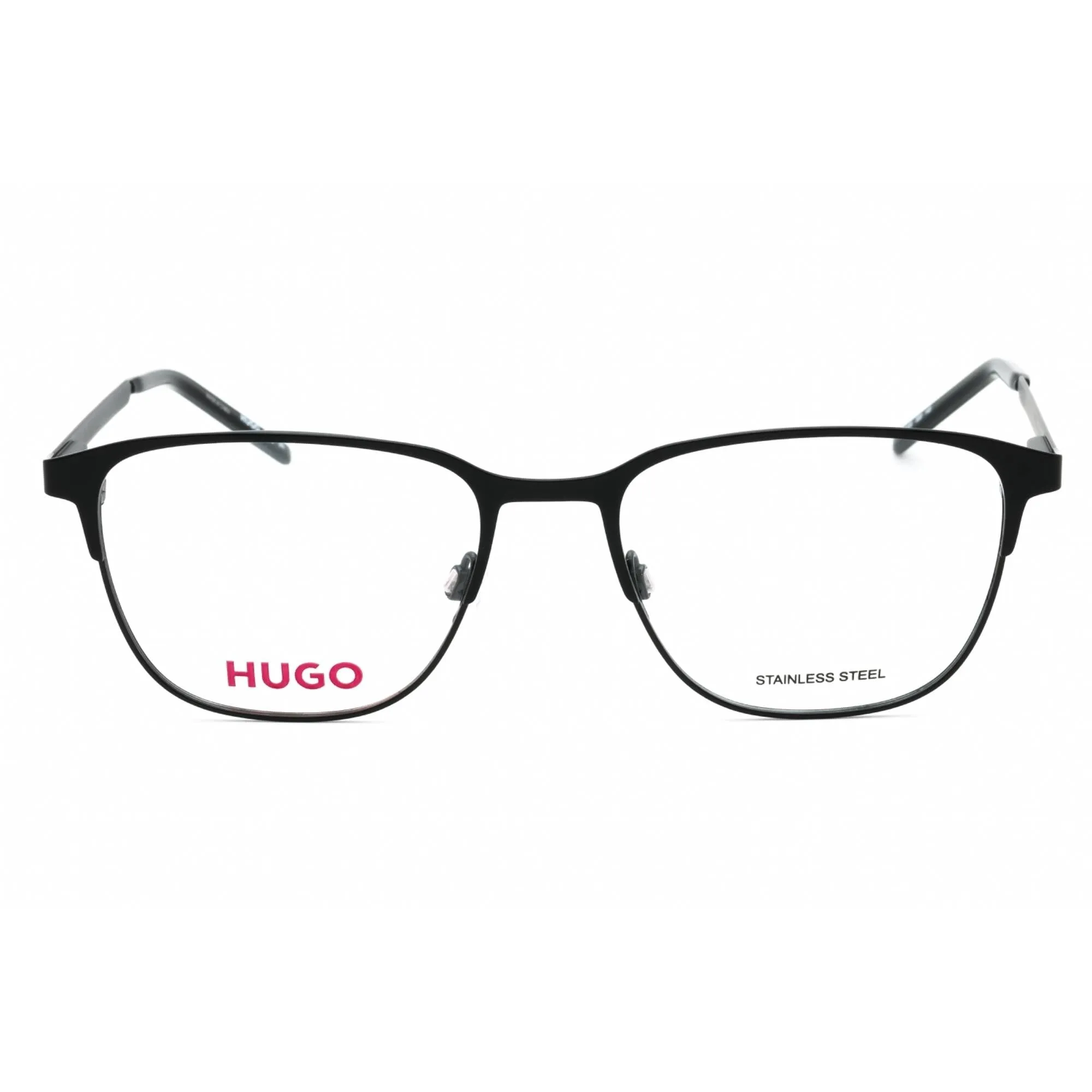 Hugo Men's Eyeglasses - Matte Black Metal Square Full Rim Frame | HG 1155 0003 00