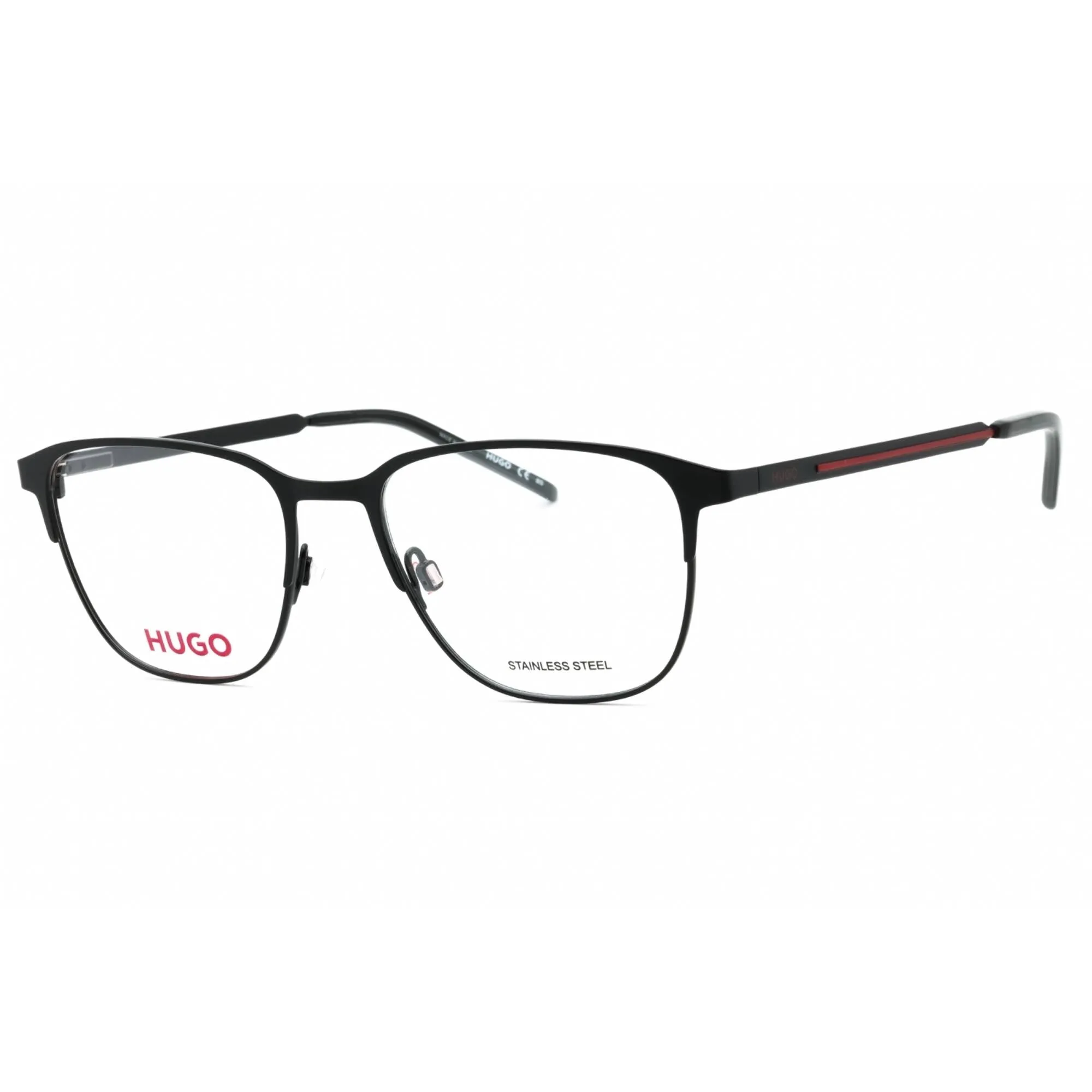 Hugo Men's Eyeglasses - Matte Black Metal Square Full Rim Frame | HG 1155 0003 00