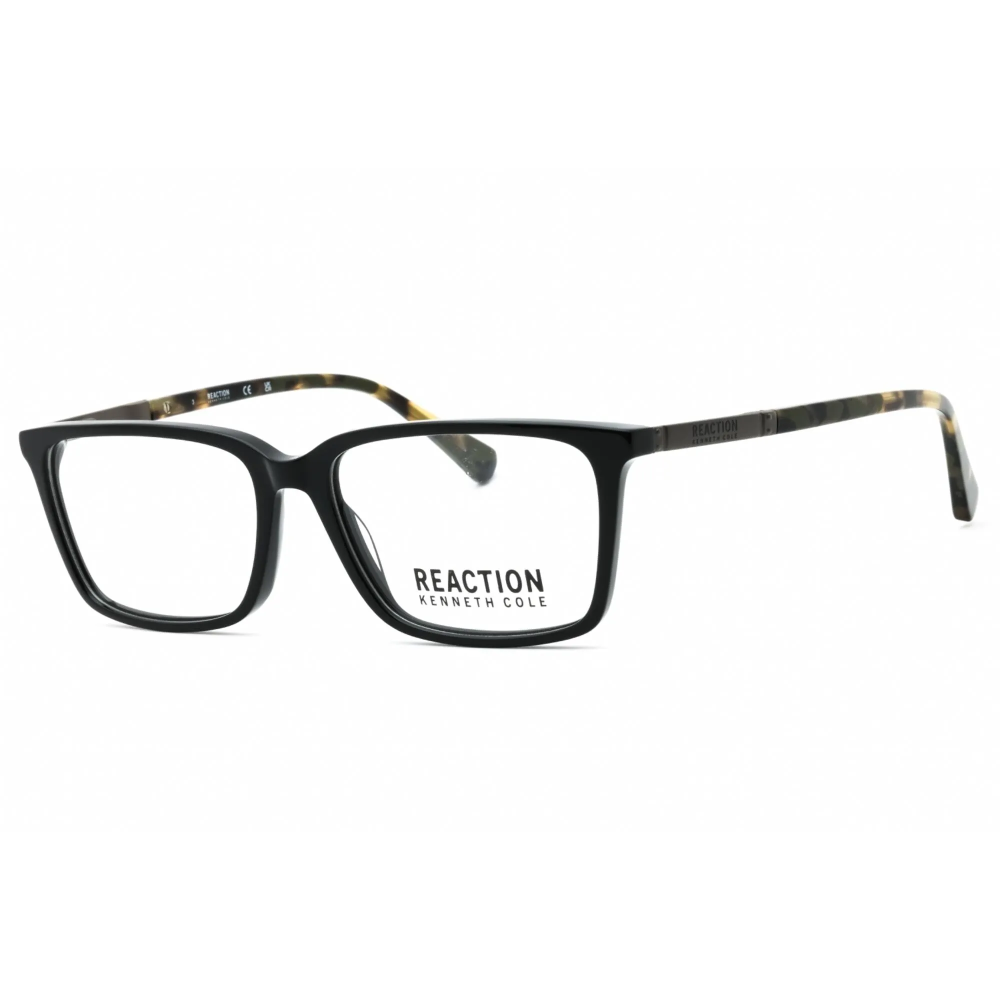 Kenneth Cole Reaction Men's Eyeglasses - Shiny Black Rectangular Frame | KC0870 001