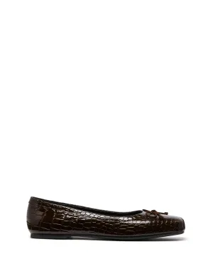 Laine Ballet Flat Chocolate Croc