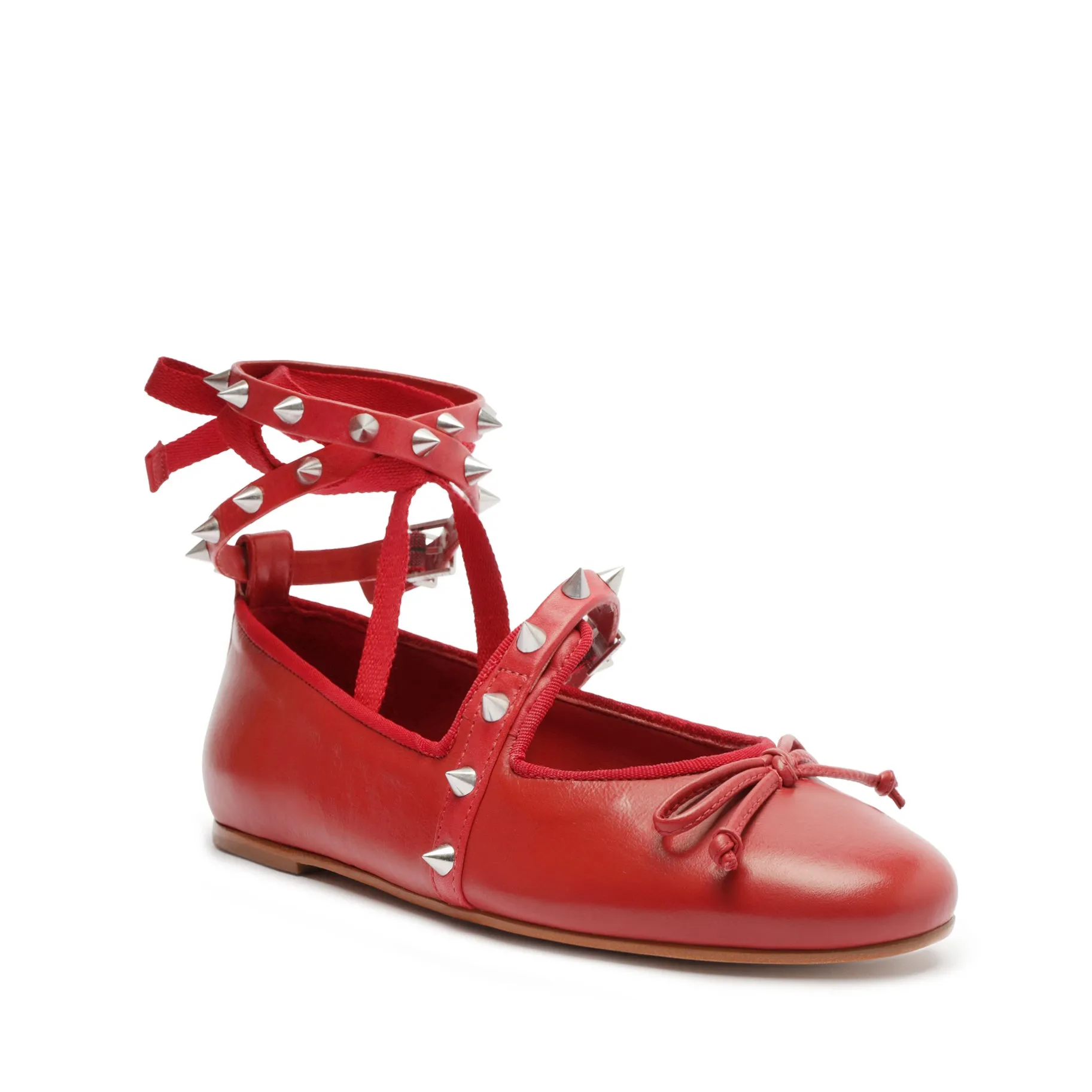 Larissa Lace Up Calf Leather Flat