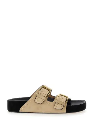 'Lennyo' Beige Slip-On Sandals