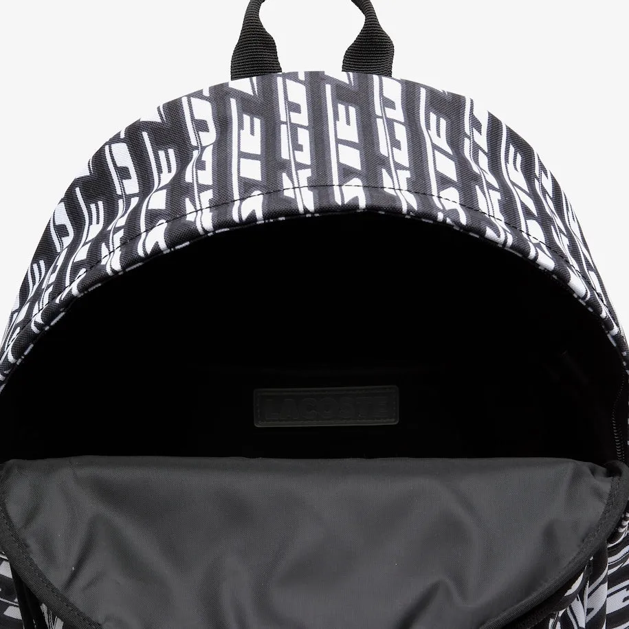 Men’s Neocroc Logo Print Backpack Mono Noir Blanc