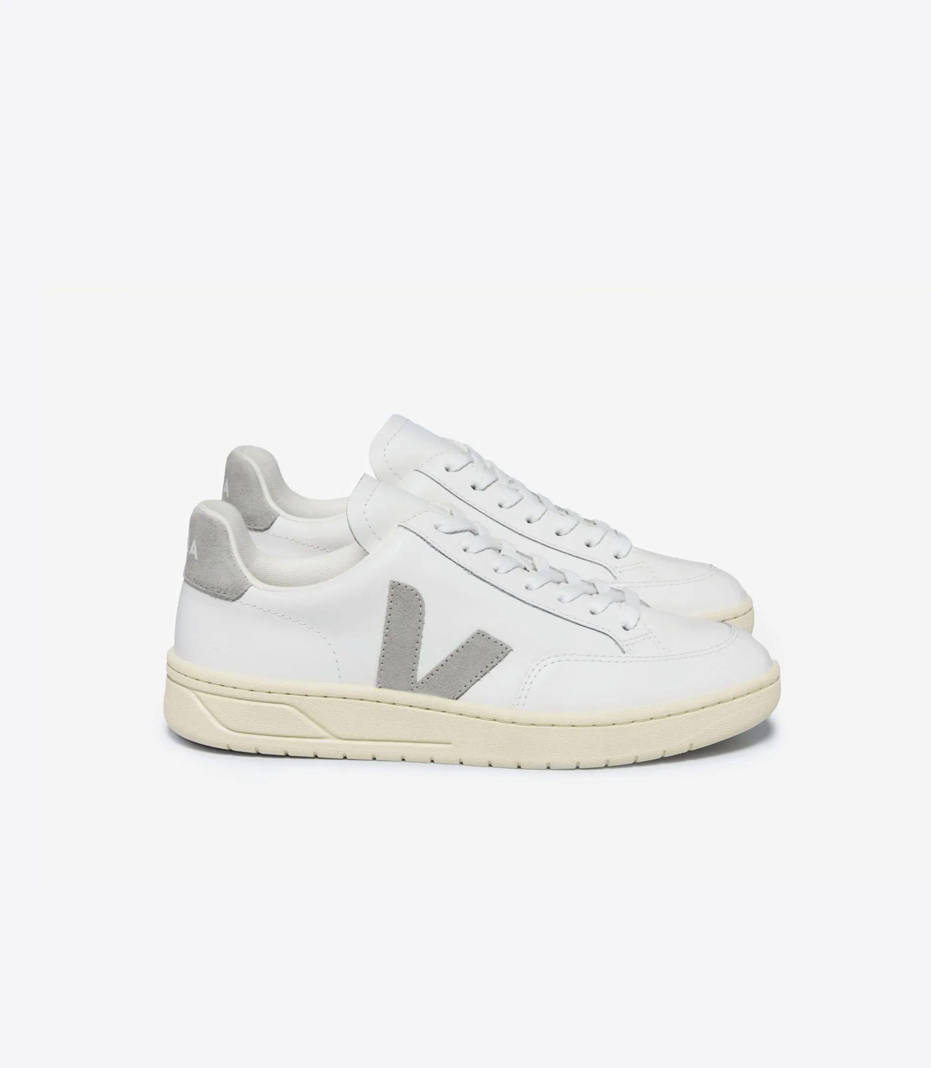 Men's V-12 LEATHER WHITE LIGHT GREY