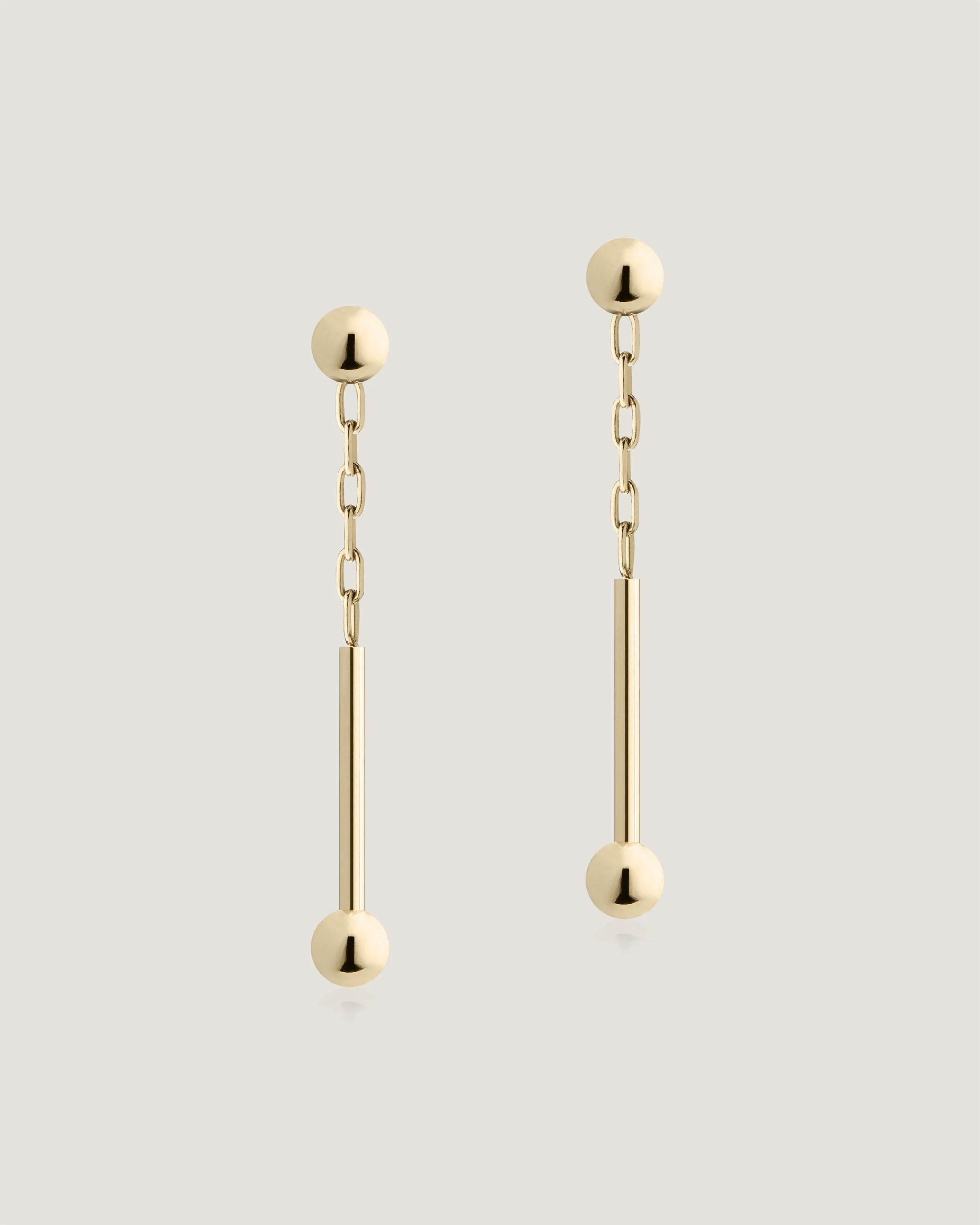 Music Bar Drop Earrings - 22 Carat Gold Gilded