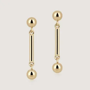 Music Bar Earrings - 22 Carat Gold Gilded