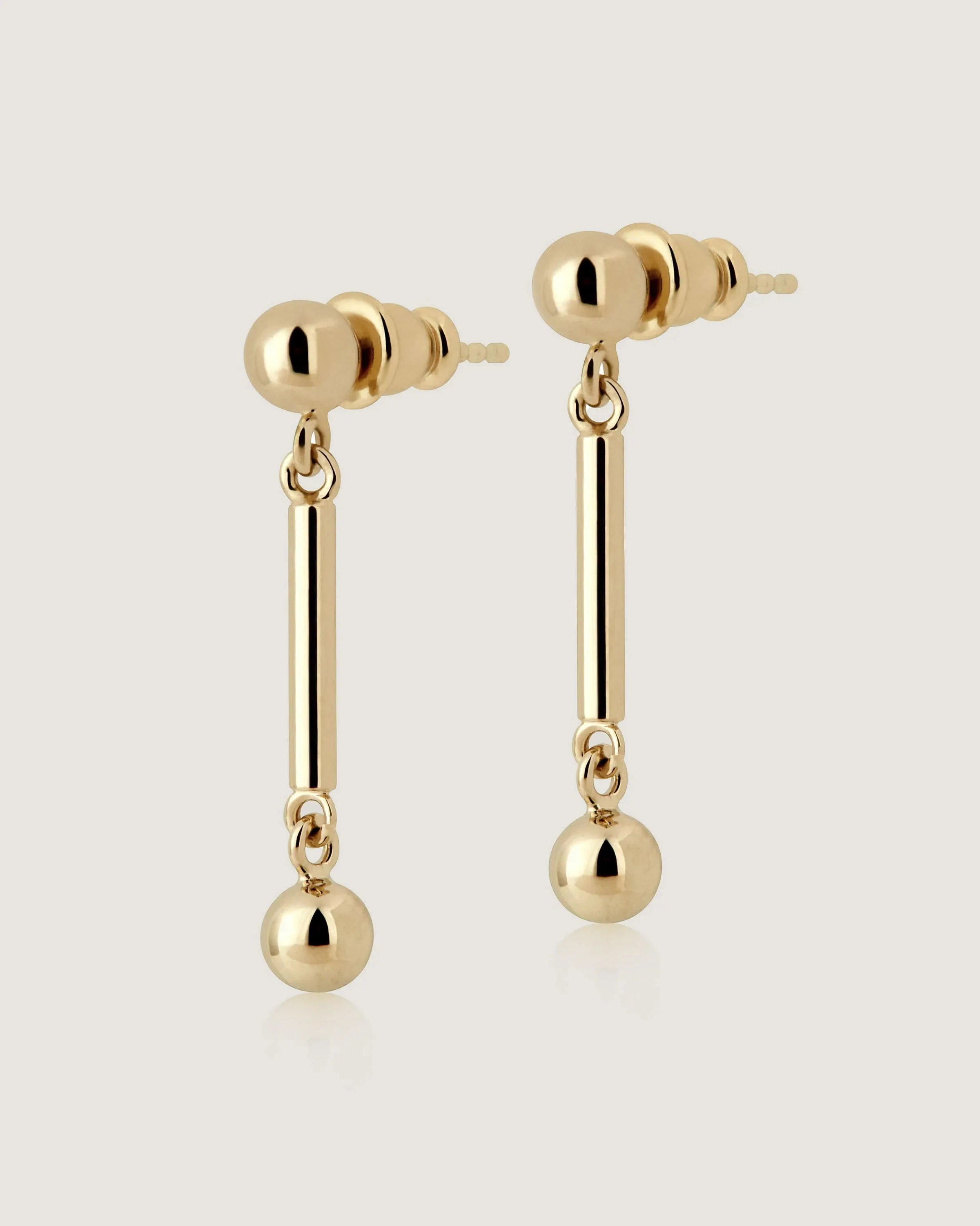Music Bar Earrings - 22 Carat Gold Gilded