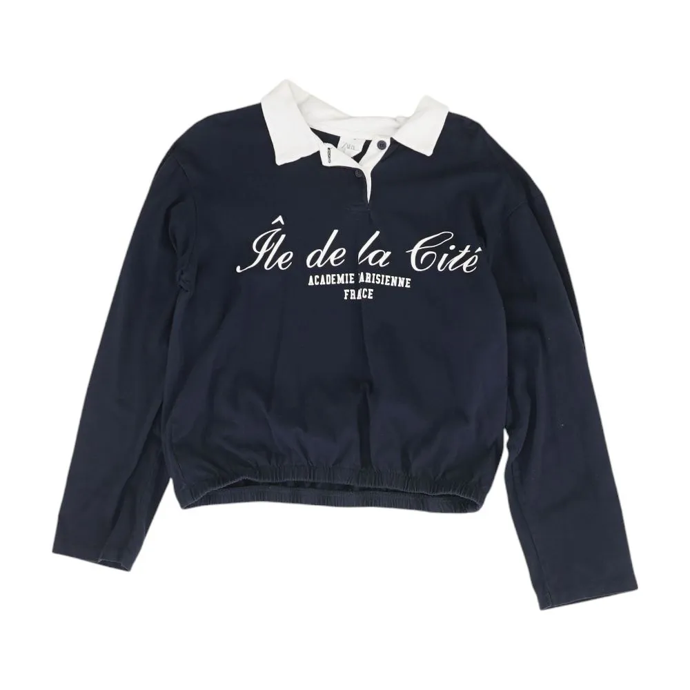 Navy Solid Active Pullover Pullover