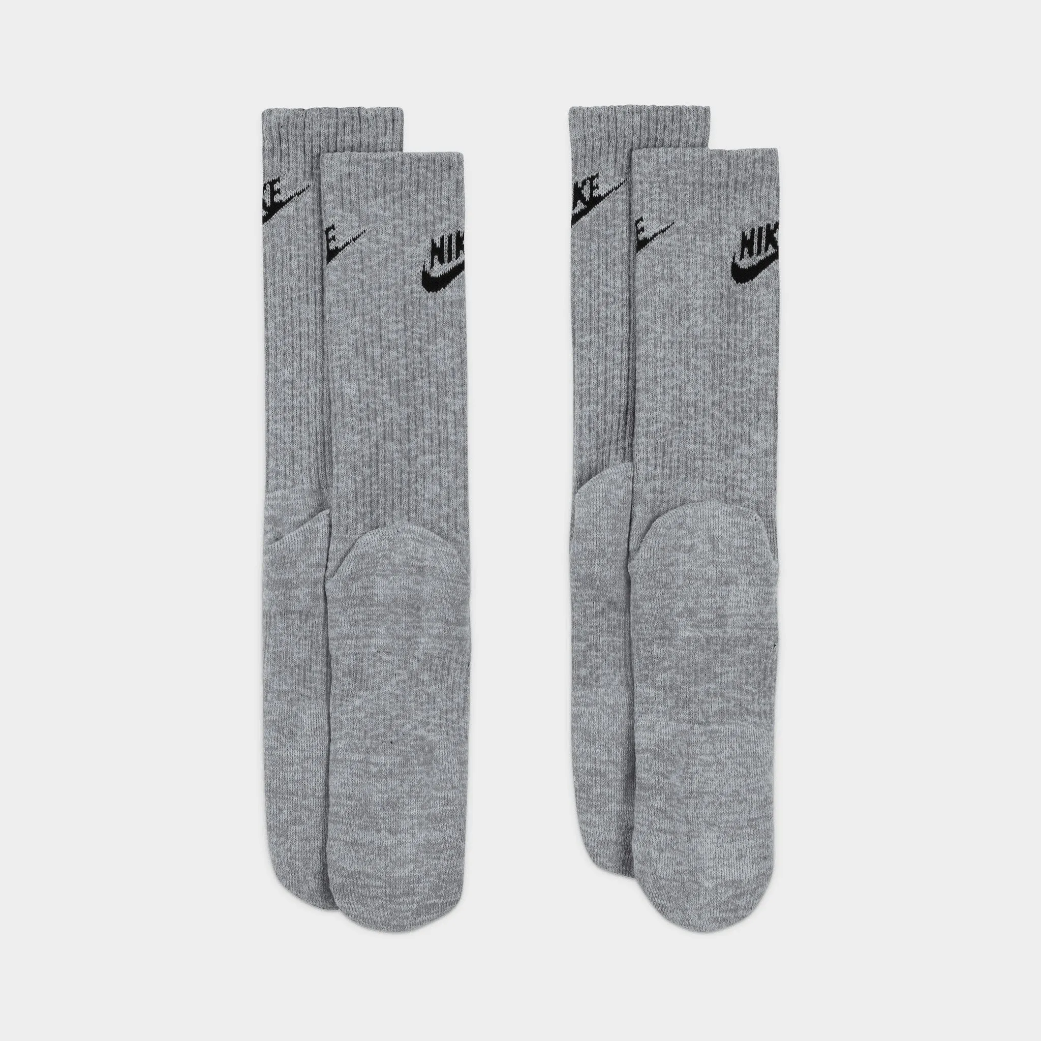 Nike Everyday Plus Cushioned Crew Socks (2 Pack) Particle Grey / Black