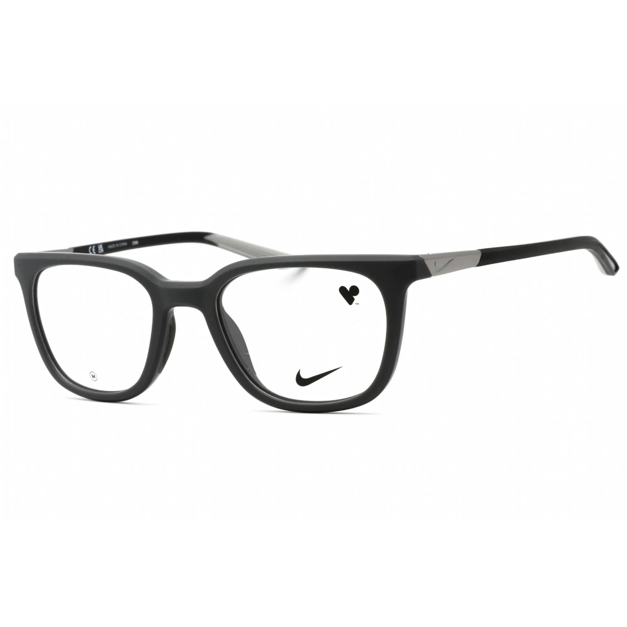 Nike Men's Eyeglasses - Matte Dark Grey/Black Square Full Rim Frame | NIKE 7290 034