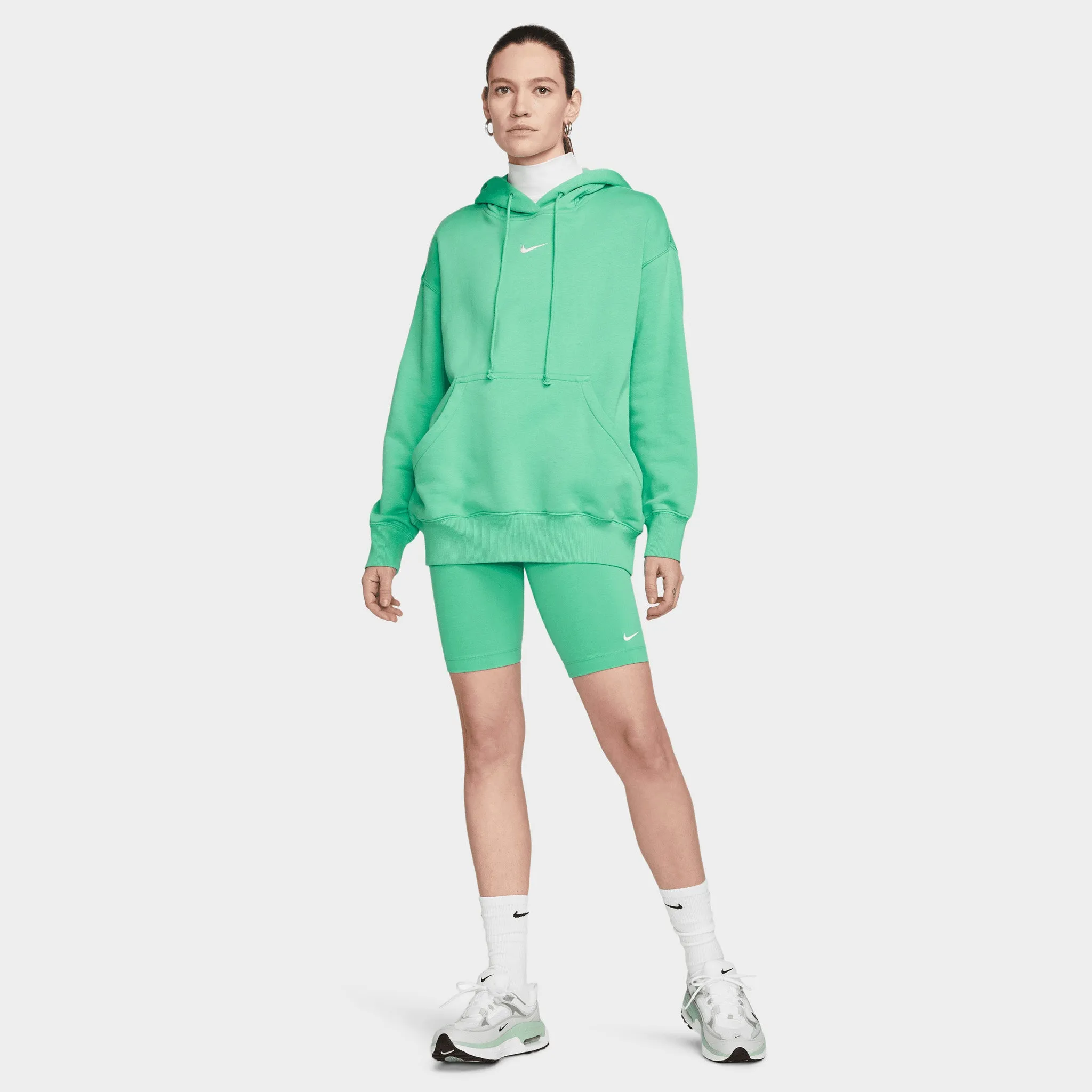 Nike Sportswear Women's Essential Mid-Rise Bike Shorts Spring Green / White
