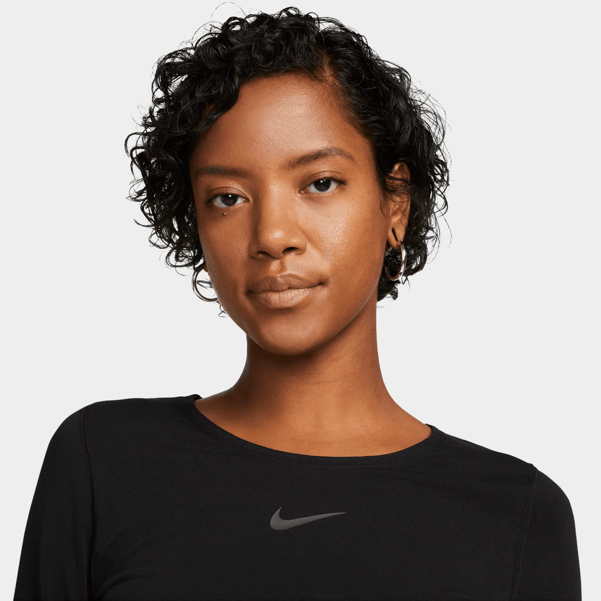 Nike Women's Sportswear Crop Tape Long-Sleeve Top Black / Dark Smoke Grey