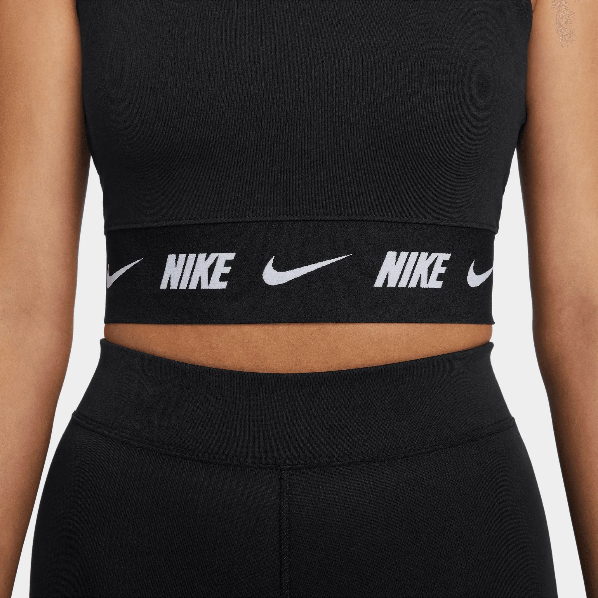 Nike Women's Sportswear Cropped Tape Top / Black