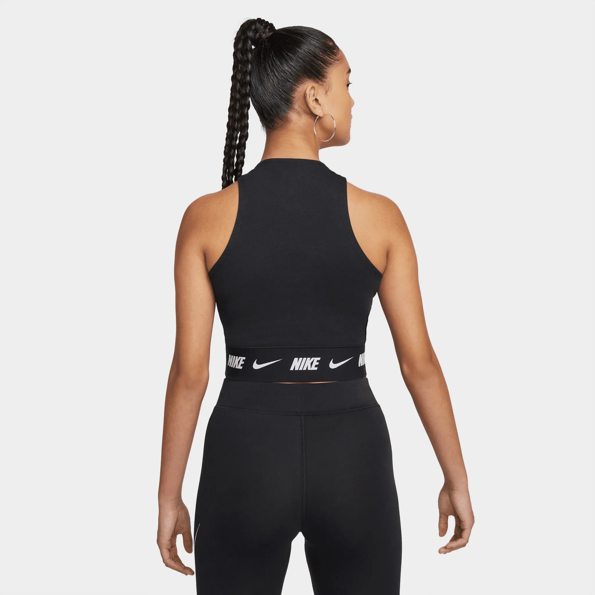 Nike Women's Sportswear Cropped Tape Top / Black