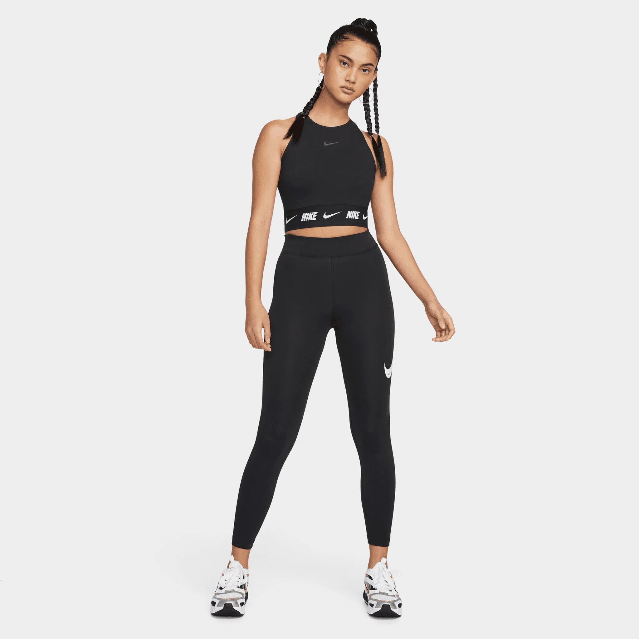 Nike Women's Sportswear Cropped Tape Top / Black