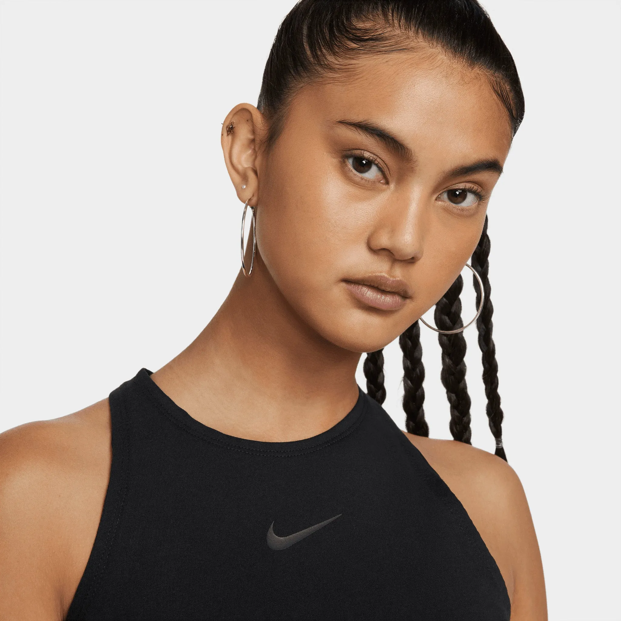 Nike Women's Sportswear Cropped Tape Top / Black