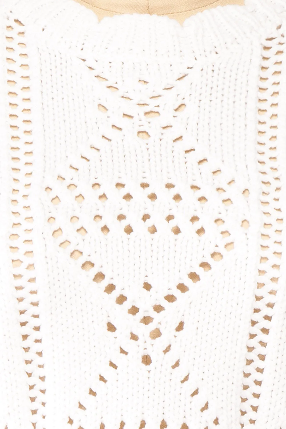 Okoye White | Cropped Knit Sweater